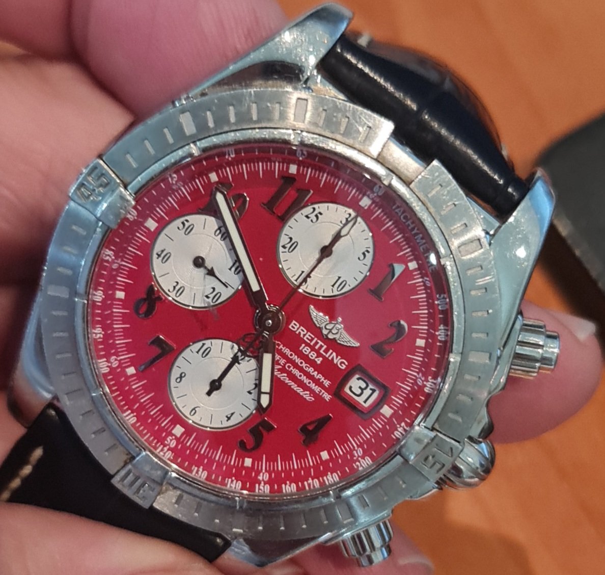 breitling chronomat datum kapot