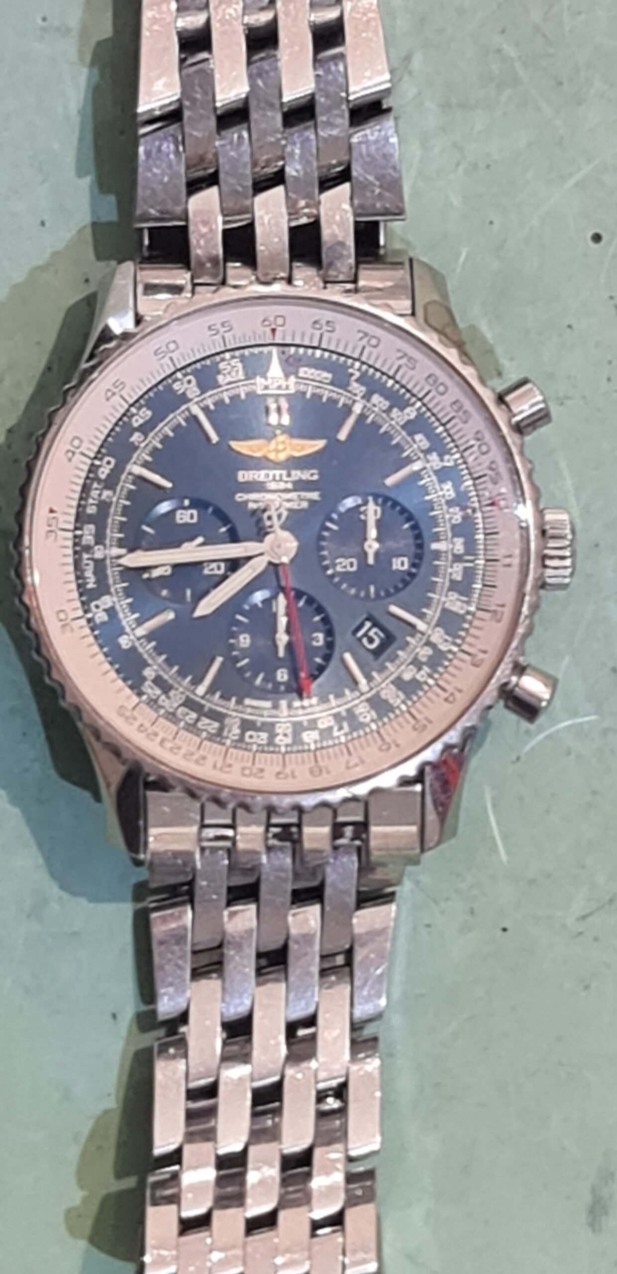 navitimer breitling strap polijsten