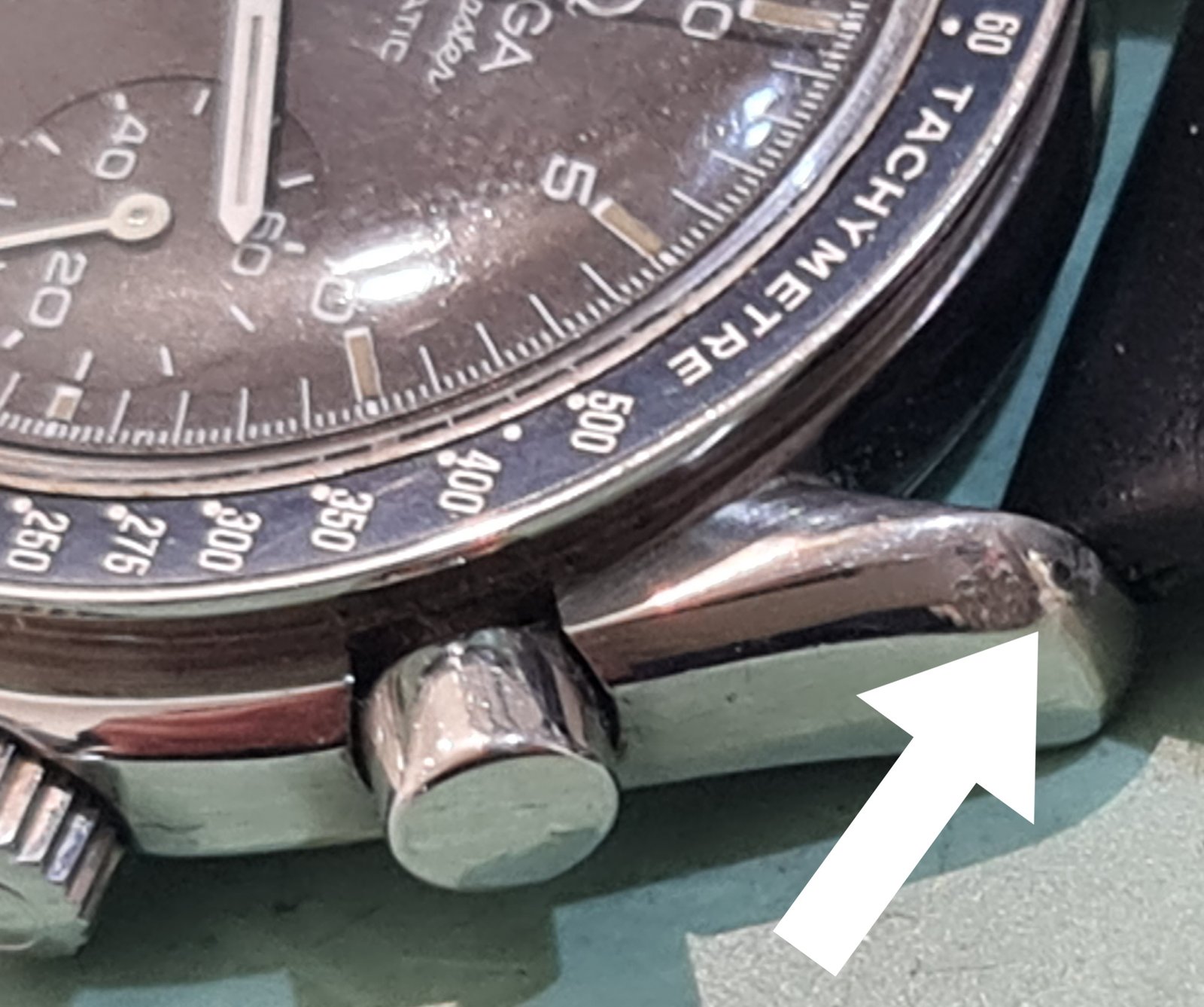 omega speedmaster chronograph polijsten